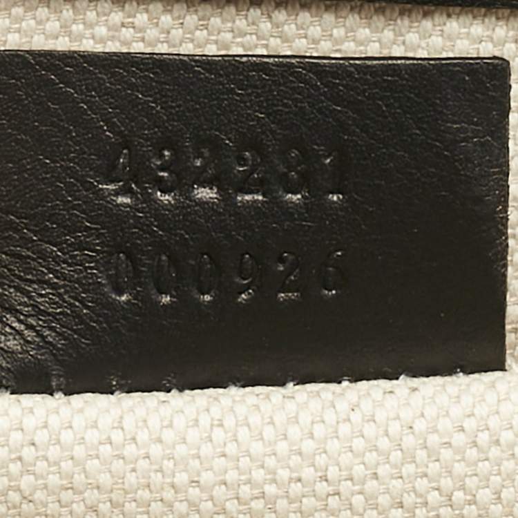 Pre Owned Gucci Black Leather Bow Pearl Embellished Shoulder Bag