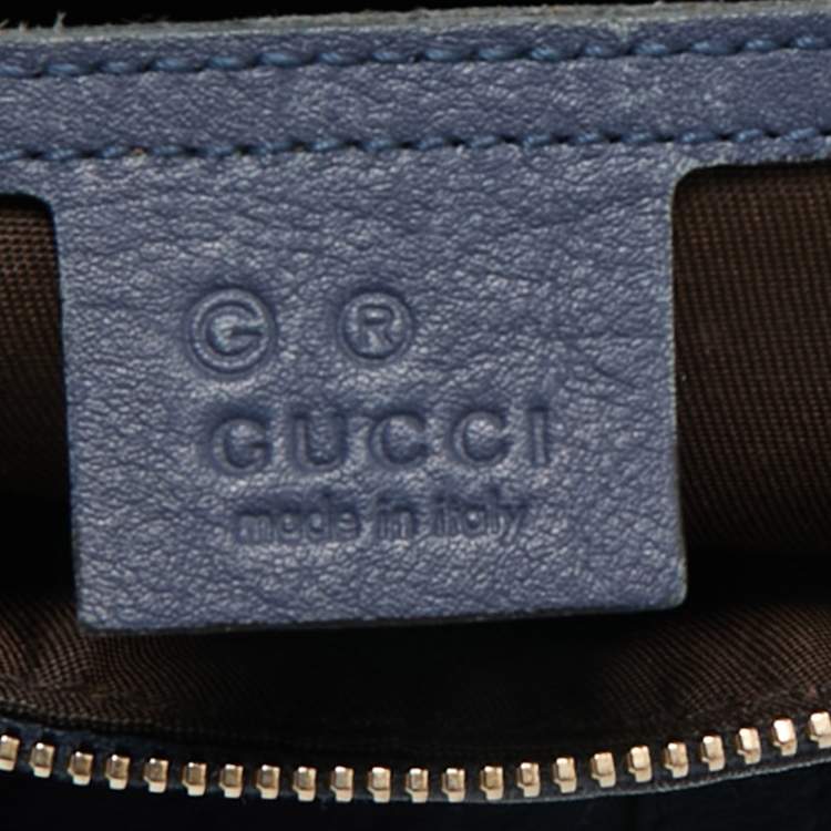 Pre Owned Gucci Navy Blue Guccissima Leather Medium Joy Boston Bag