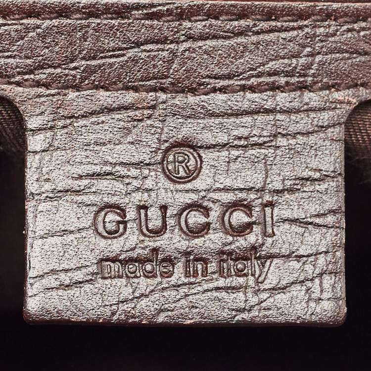 Pre Owned Gucci Brown/Beige GG Canvas and Leather Hasler Messenger Bag