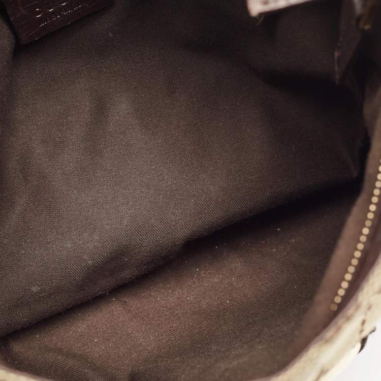 Pre Owned Gucci Brown/Beige GG Canvas and Leather Hasler Messenger Bag