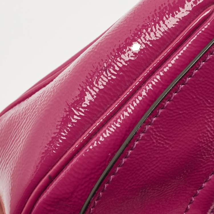 Pre Owned Gucci Fuchsia Patent Leather Soho Flap Shoulder Bag