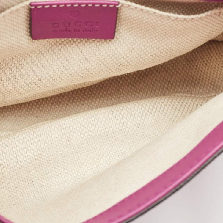 Pre Owned Gucci Fuchsia Patent Leather Soho Flap Shoulder Bag