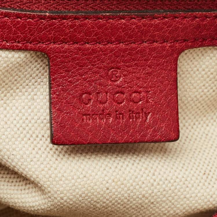 Pre Owned Gucci Red Leather Miss GG Hobo