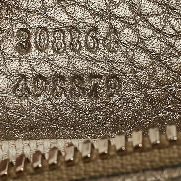 Pre Owned Gucci Metallic Leather Soho Disco Camera Crossbody Bag