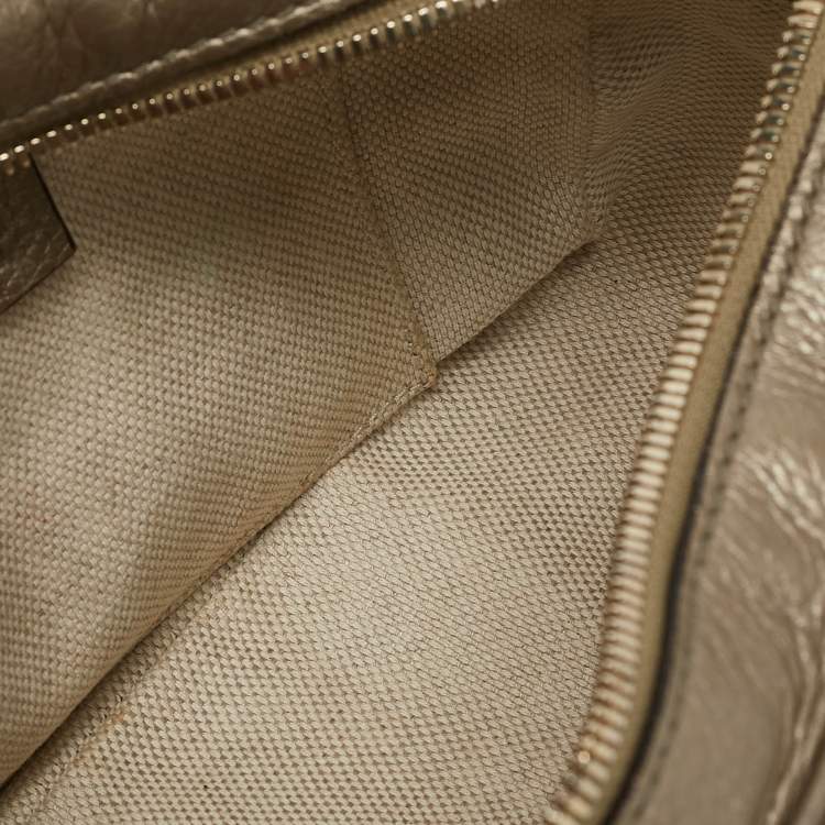 Pre Owned Gucci Metallic Leather Soho Disco Camera Crossbody Bag