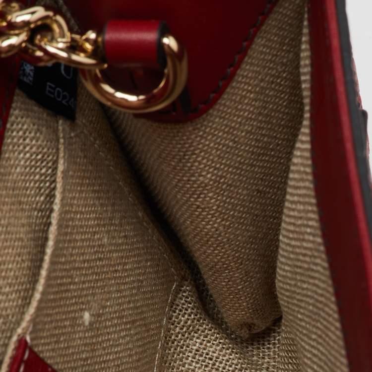 Pre Owned Gucci Red Microguccissima Leather Mini Emily Chain Crossbody Bag