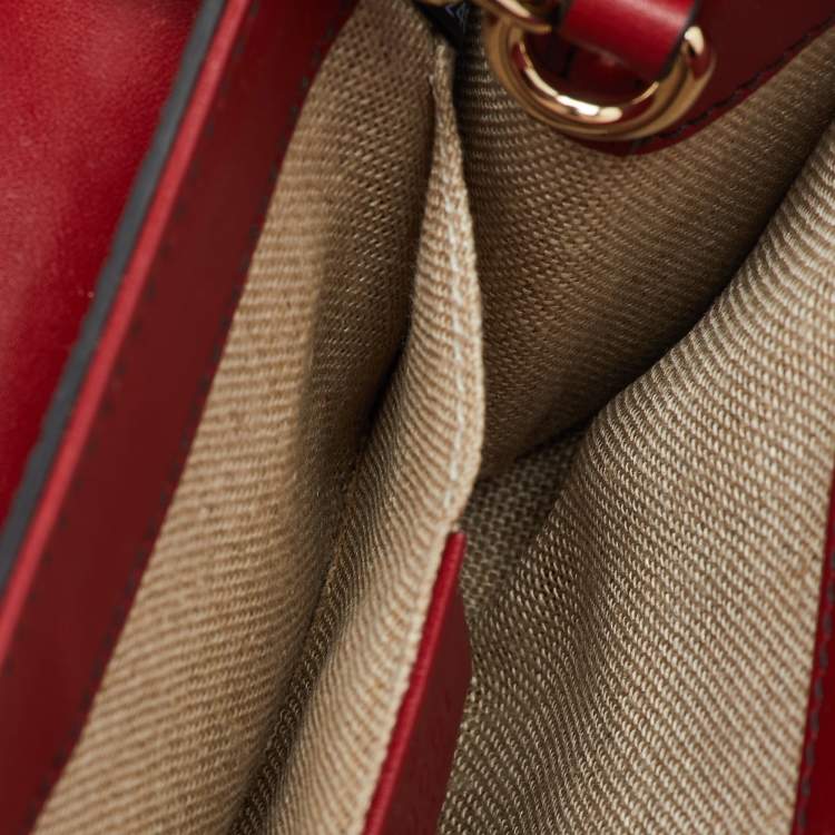 Pre Owned Gucci Red Microguccissima Leather Mini Emily Chain Crossbody Bag
