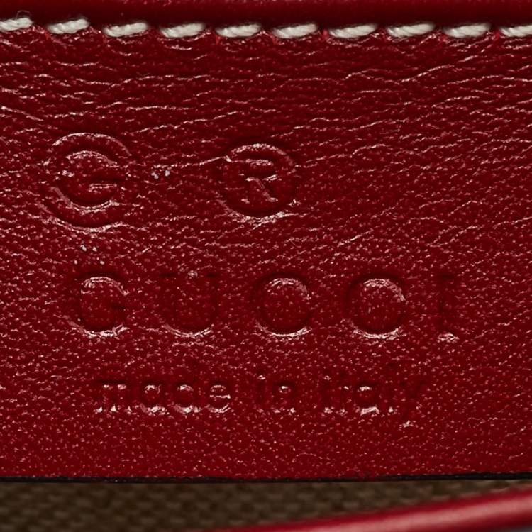 Pre Owned Gucci Red Microguccissima Leather Mini Emily Chain Crossbody Bag