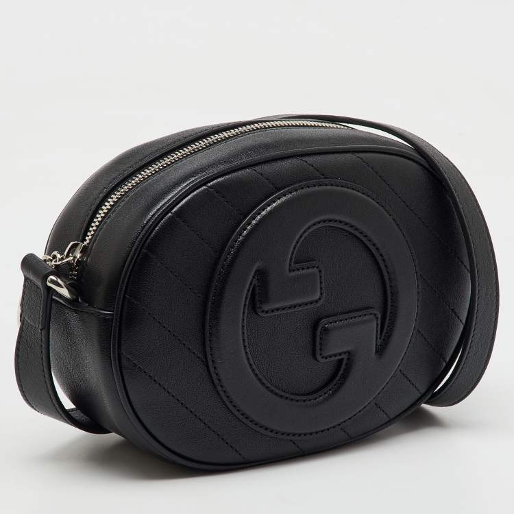 Pre Owned Gucci Black Leather Blondie Mini Shoulder Bag