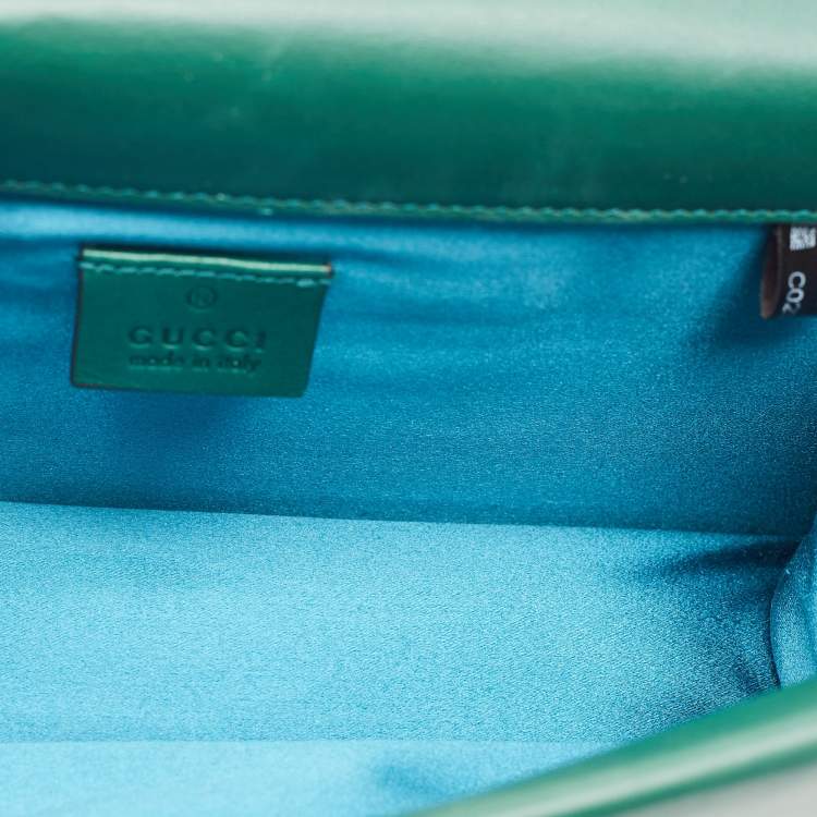 Pre Owned Gucci Green GG Velvet and Leather Small Dionysus Shoulder Bag