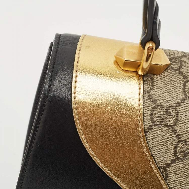 مملوكة مسبقًا Gucci Tri Color GG Supreme Canvas and Leather Osiride Small Top Handle Bag