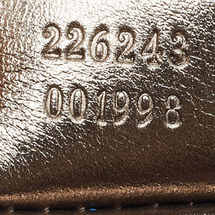 Pre Owned Gucci Metallic Leather Bamboo Tassel Pouch