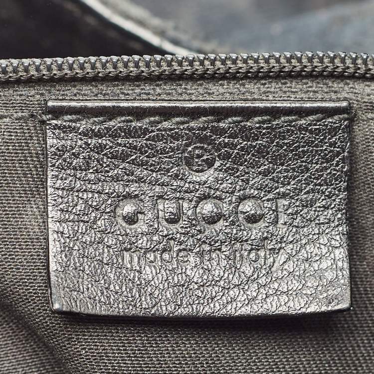 Pre Owned Gucci Black GG Canvas Medium New Ladies Web Hobo