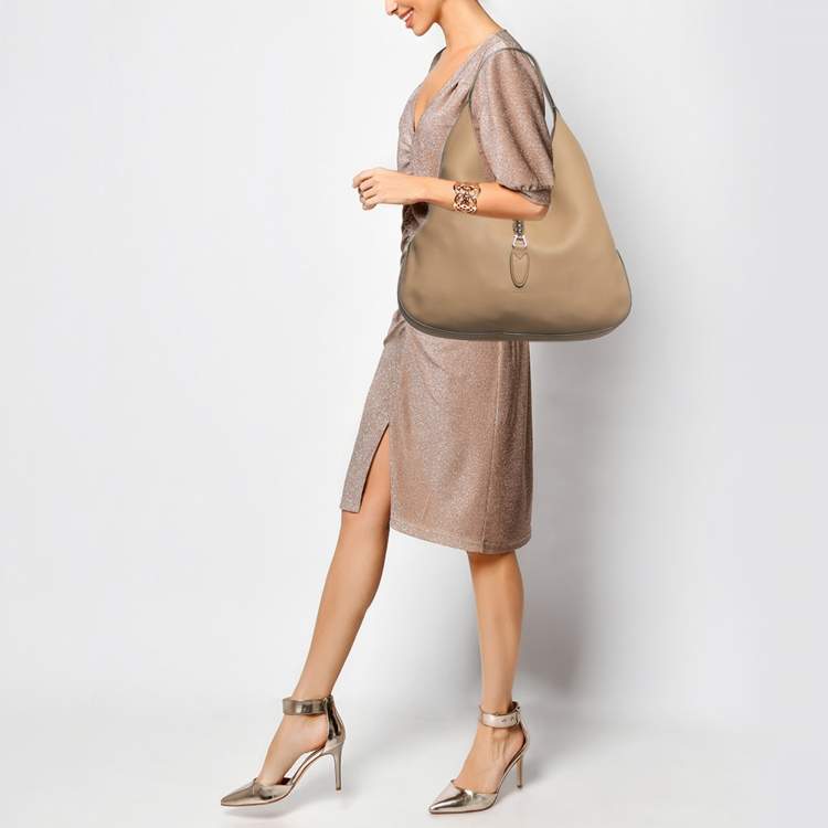 Pre Owned  Gucci Beige Soft Leather Large Jackie Hobo
