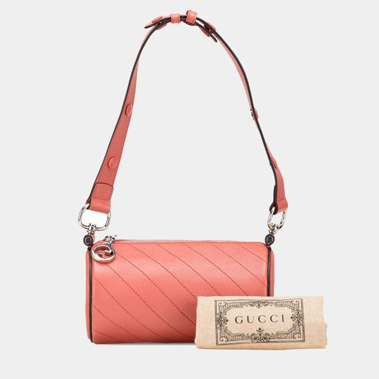 Pre Owned Gucci Pink Leather Blondie Mini Shoulder Bag