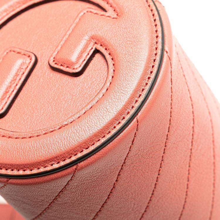 Pre Owned Gucci Pink Leather Blondie Mini Shoulder Bag