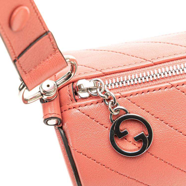 Pre Owned Gucci Pink Leather Blondie Mini Shoulder Bag