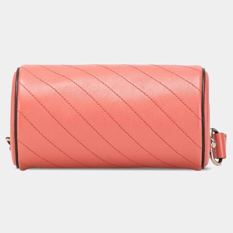 Pre Owned Gucci Pink Leather Blondie Mini Shoulder Bag