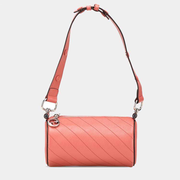 Pre Owned Gucci Pink Leather Blondie Mini Shoulder Bag