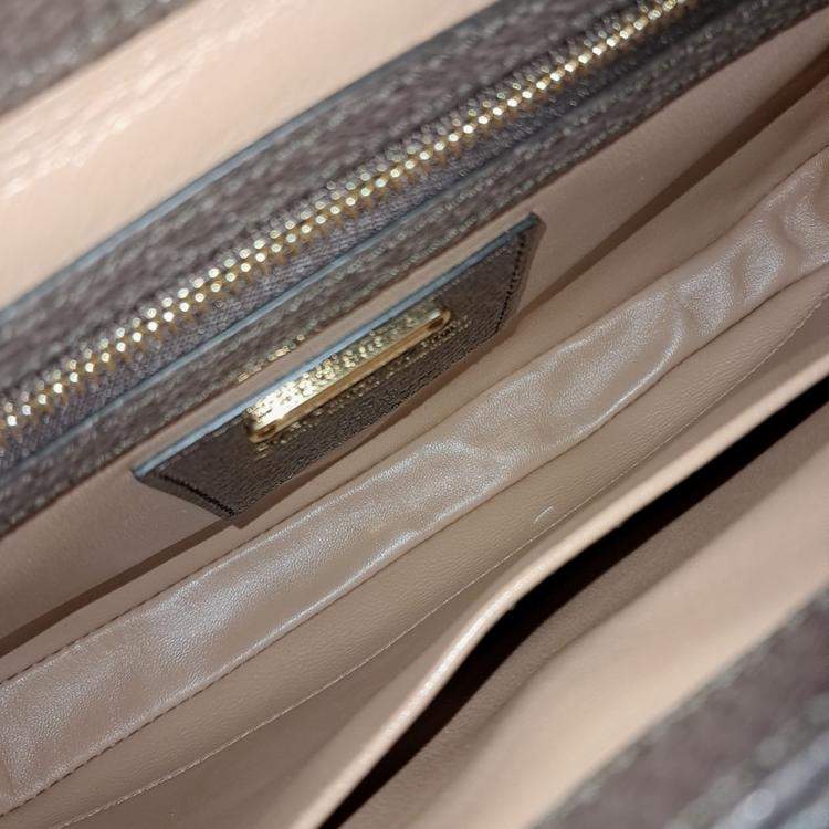 Pre Owned Gucci Multicolor Canvas and Leather Jackie 1961 Small Hobo Bag