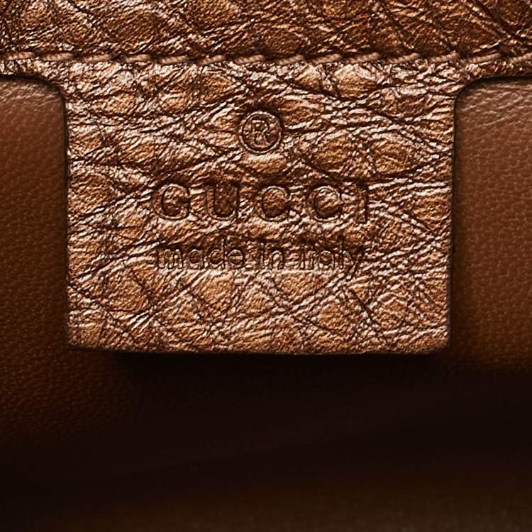 Pre Owned Gucci Bronze Python Nouveau Fringe Clutch