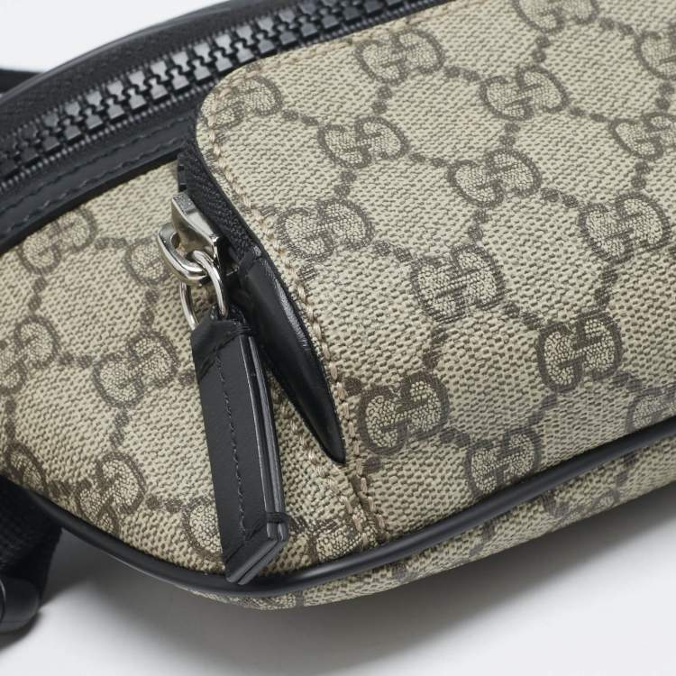 Pre Owned Gucci Beige/Black GG Supreme Canvas Belt Bag