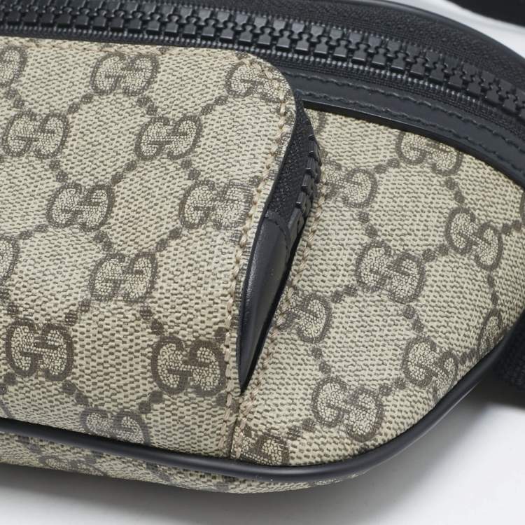 Pre Owned Gucci Beige/Black GG Supreme Canvas Belt Bag