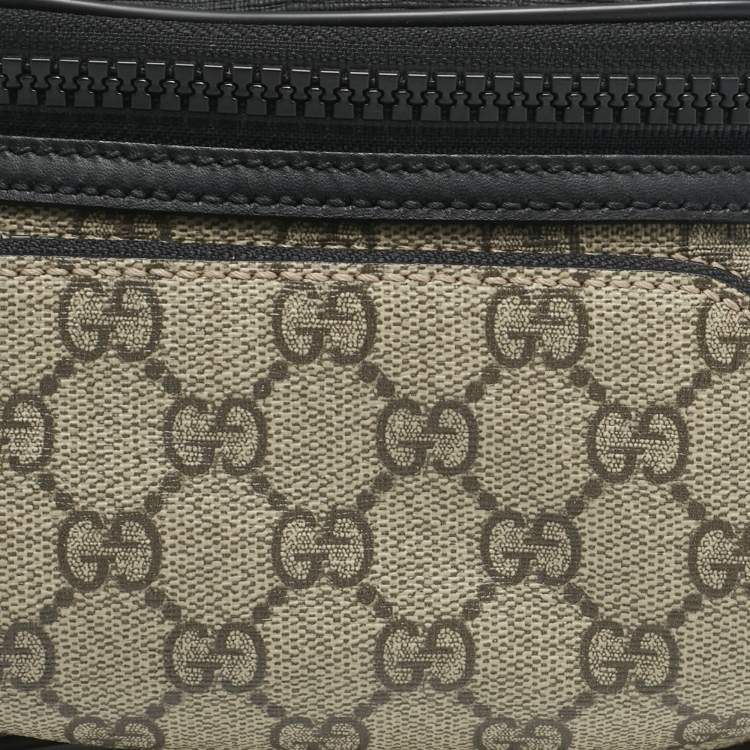 Pre Owned Gucci Beige/Black GG Supreme Canvas Belt Bag