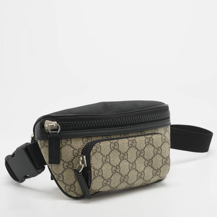 Pre Owned Gucci Beige/Black GG Supreme Canvas Belt Bag