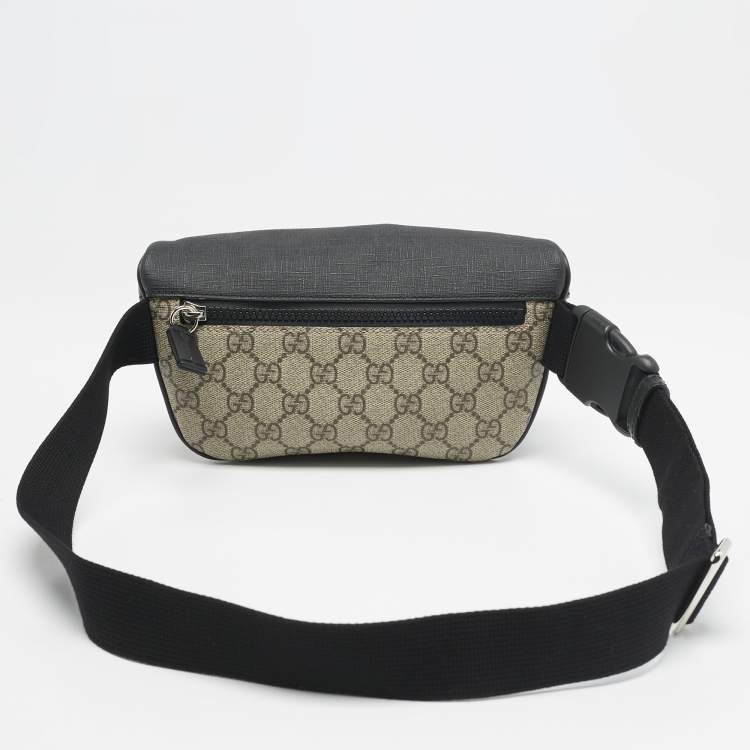 Pre Owned Gucci Beige/Black GG Supreme Canvas Belt Bag