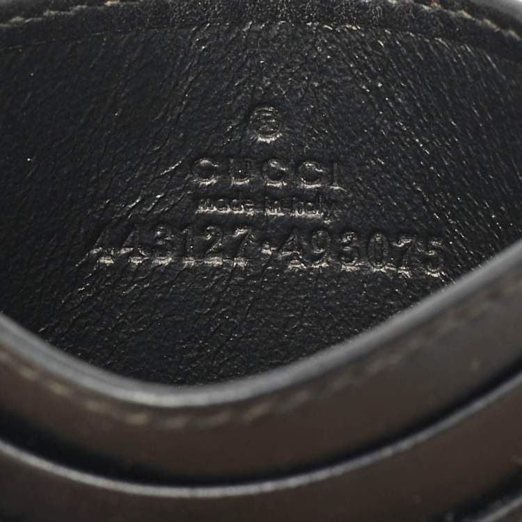 Pre Owned Gucci Black Matelassé Leather GG Marmont Card Holder