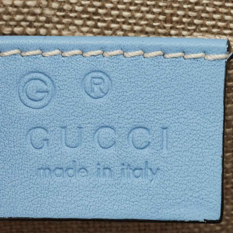 Pre Owned Gucci Blue Microguccissima Leather Mini Emily Chain Crossbody Bag