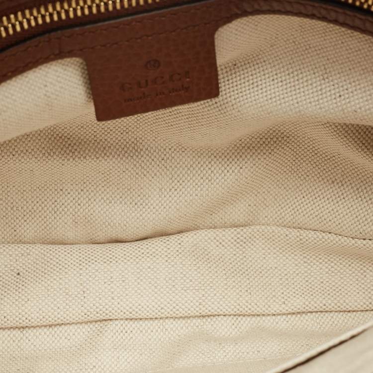 Pre Owned Gucci Blue/Brown GG Denim and Leather Jackie 1961 Shoulder Bag
