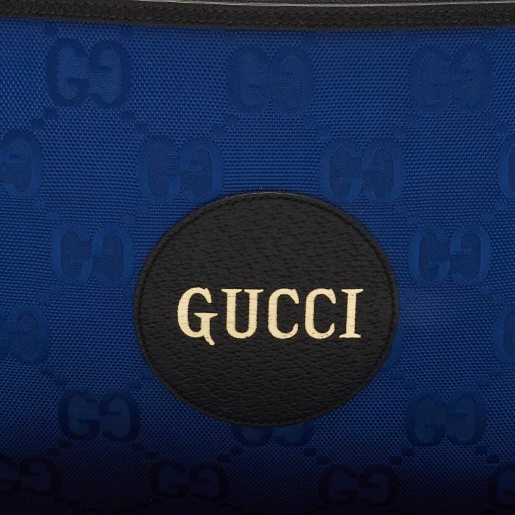 Pre Owned Gucci Blue/Black GG Nylon and Leather Off The Grid Clutch
