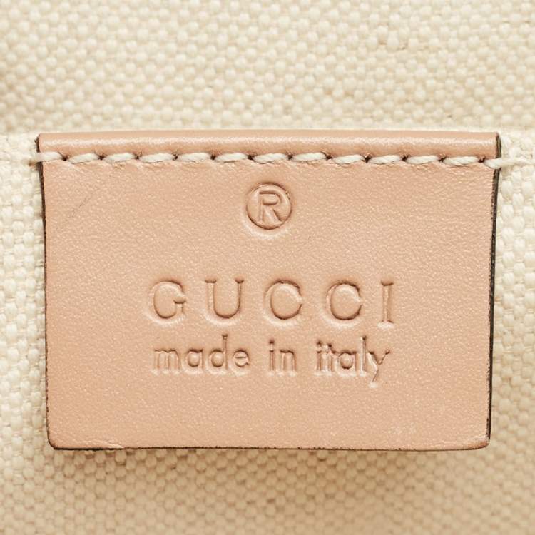 Pre Owned Gucci Beige GG Canvas and Leather Medium Emily Chain Shoulder Bag