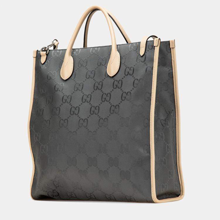 Pre Owned Gucci Grey Medium GG Nylon Off the Grid Convertible Tote