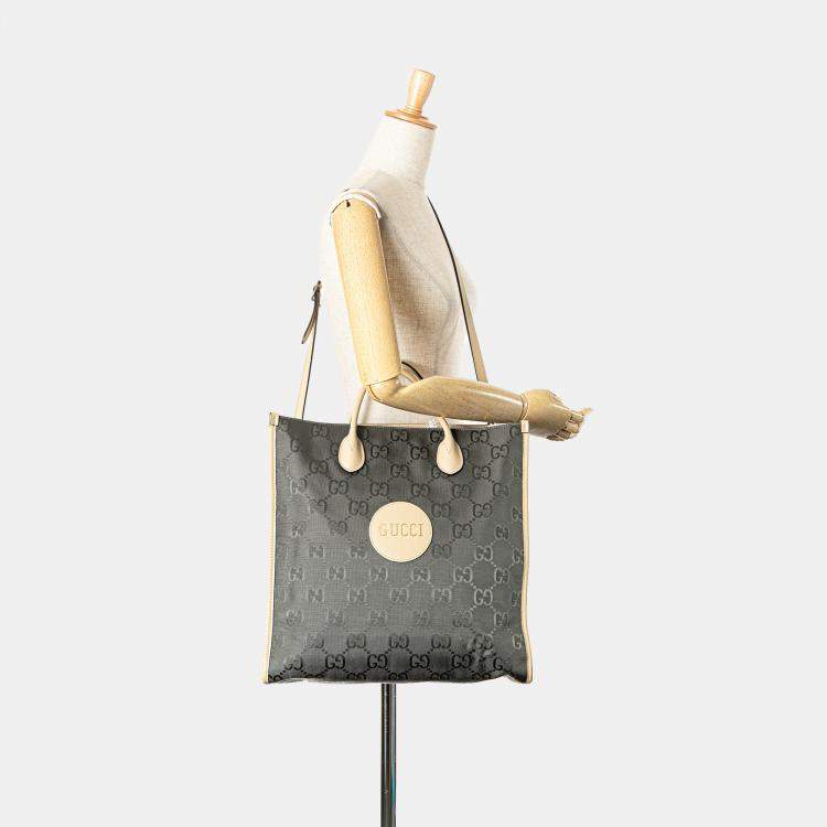 Pre Owned Gucci Grey Medium GG Nylon Off the Grid Convertible Tote