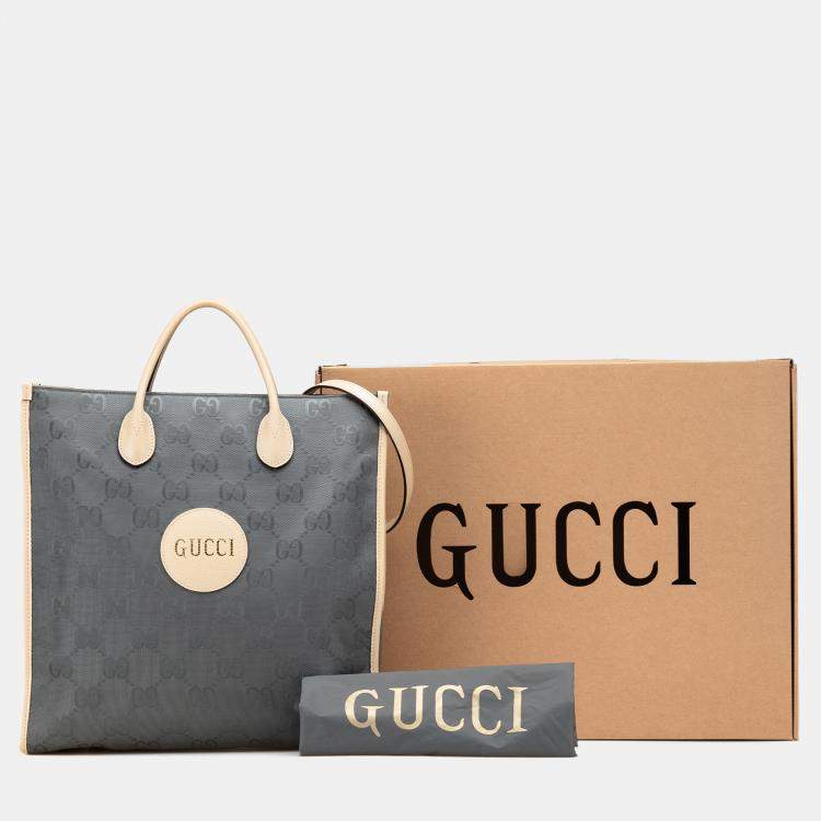Pre Owned Gucci Grey Medium GG Nylon Off the Grid Convertible Tote