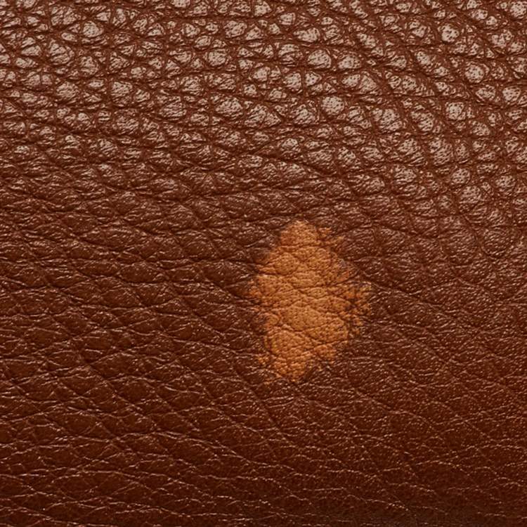 Pre Owned Gucci Brown Leather Bree Zip Dome Satchel