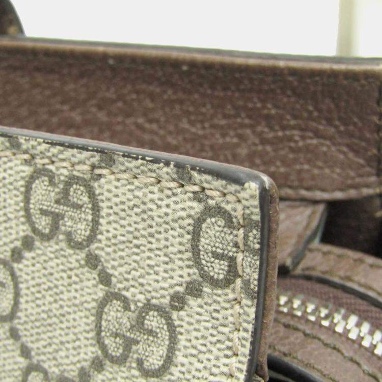 Pre Owned Gucci Brown Canvas GG Supreme Tote Bag