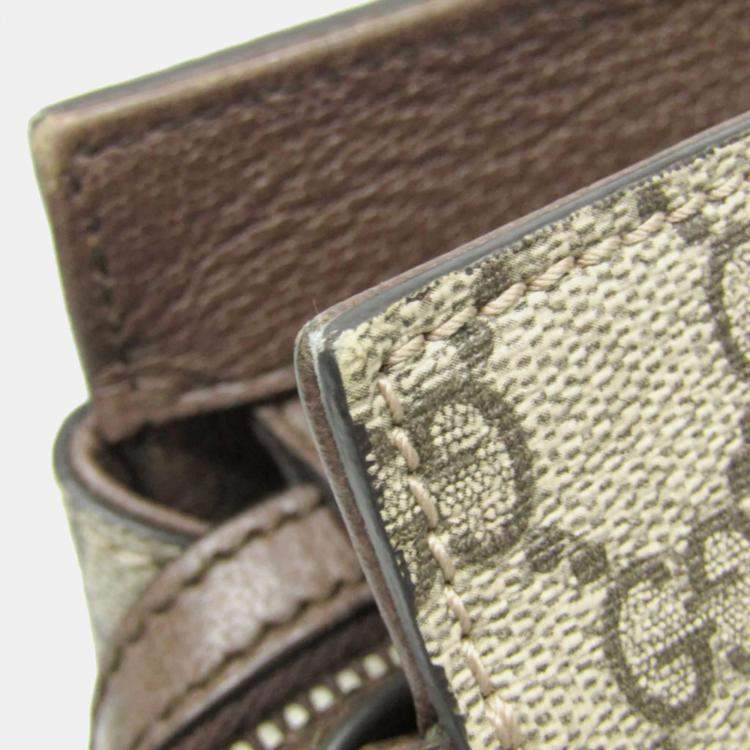 Pre Owned Gucci Brown Canvas GG Supreme Tote Bag