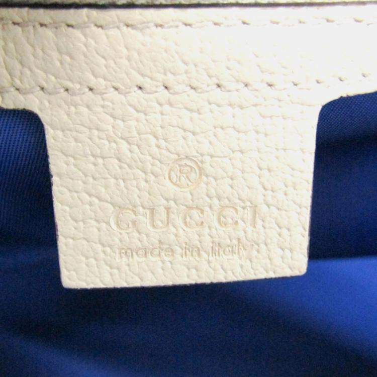 Pre Owned Gucci Blue Off-White Off The Grid GG Nylon Canvas Leather Shoulder Bag