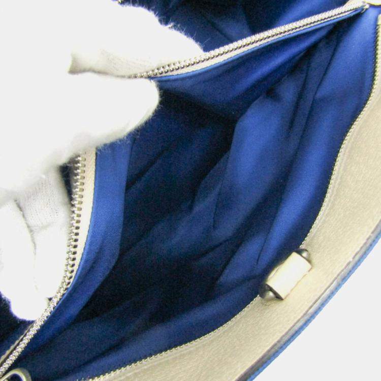 Pre Owned Gucci Blue Off-White Off The Grid GG Nylon Canvas Leather Shoulder Bag