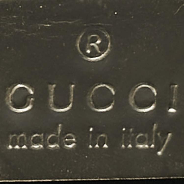Pre Owned Gucci Gold Patent Leather Studded Wristlet Zip Clutch