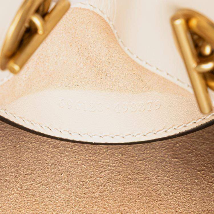 مملوكة مسبقًا Gucci White Mini GG Marmont Matelasse Leather Satchel