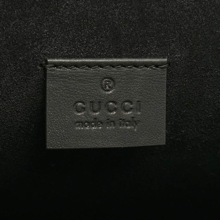 Pre Owned Gucci Black/Beige GG Supreme Canvas and Suede Medium Dionysus Shoulder Bag