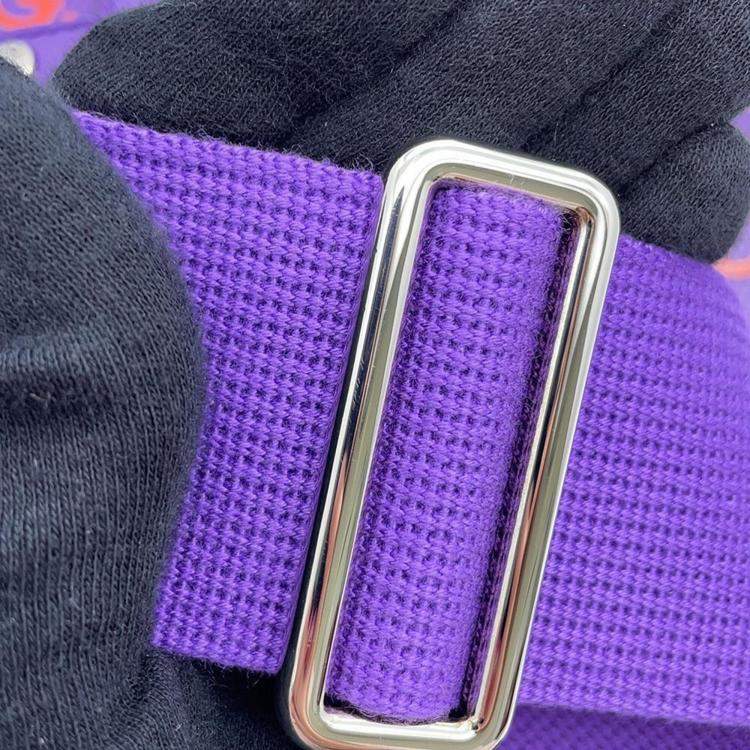 Pre Owned Gucci Purple/Orange Leather GG Embossed Handbag 