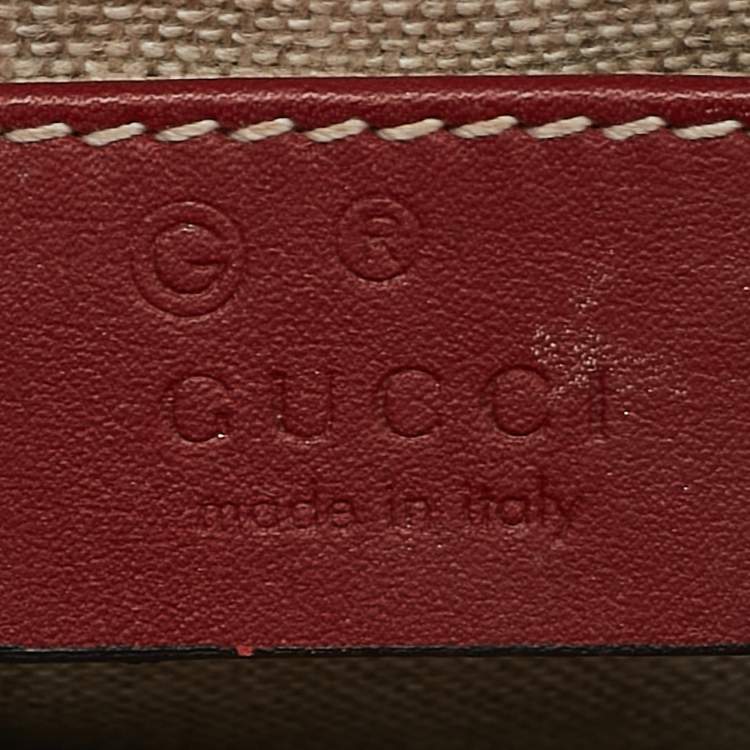 Pre Owned Gucci Red Microguccissima Leather Mini Emily Chain Crossbody Bag