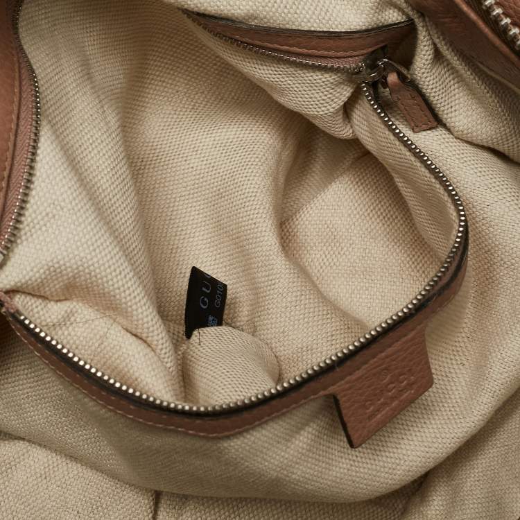 Pre Owned Gucci Old Rose Guccissima Leather Bamboo Bar Shoulder Bag