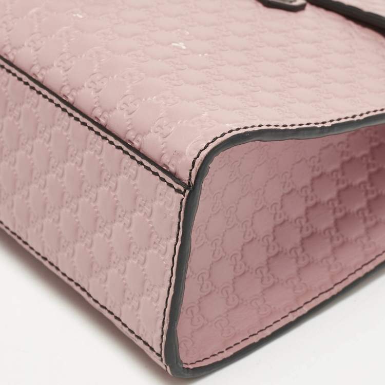 Pre Owned Gucci Pink Microguccissima Leather Medium Emily Chain Shoulder Bag